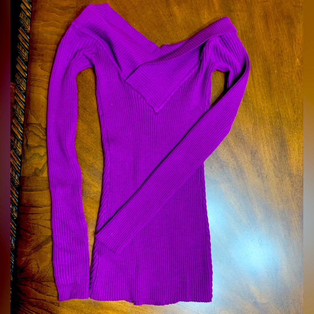 Purple Off the Shoulder Sweater